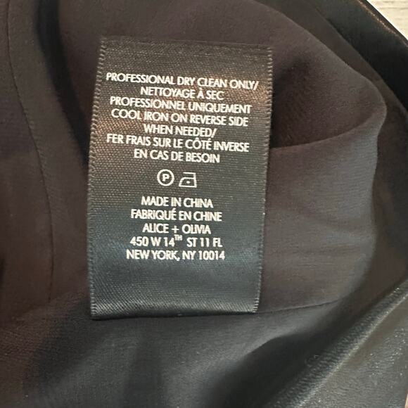 Alice + Olivia Kelly Strapless  Vegan Leather Mini Dress US 0 Black Stretch - Picture 7 of 14